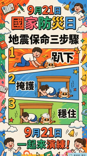 地震保命三步驟